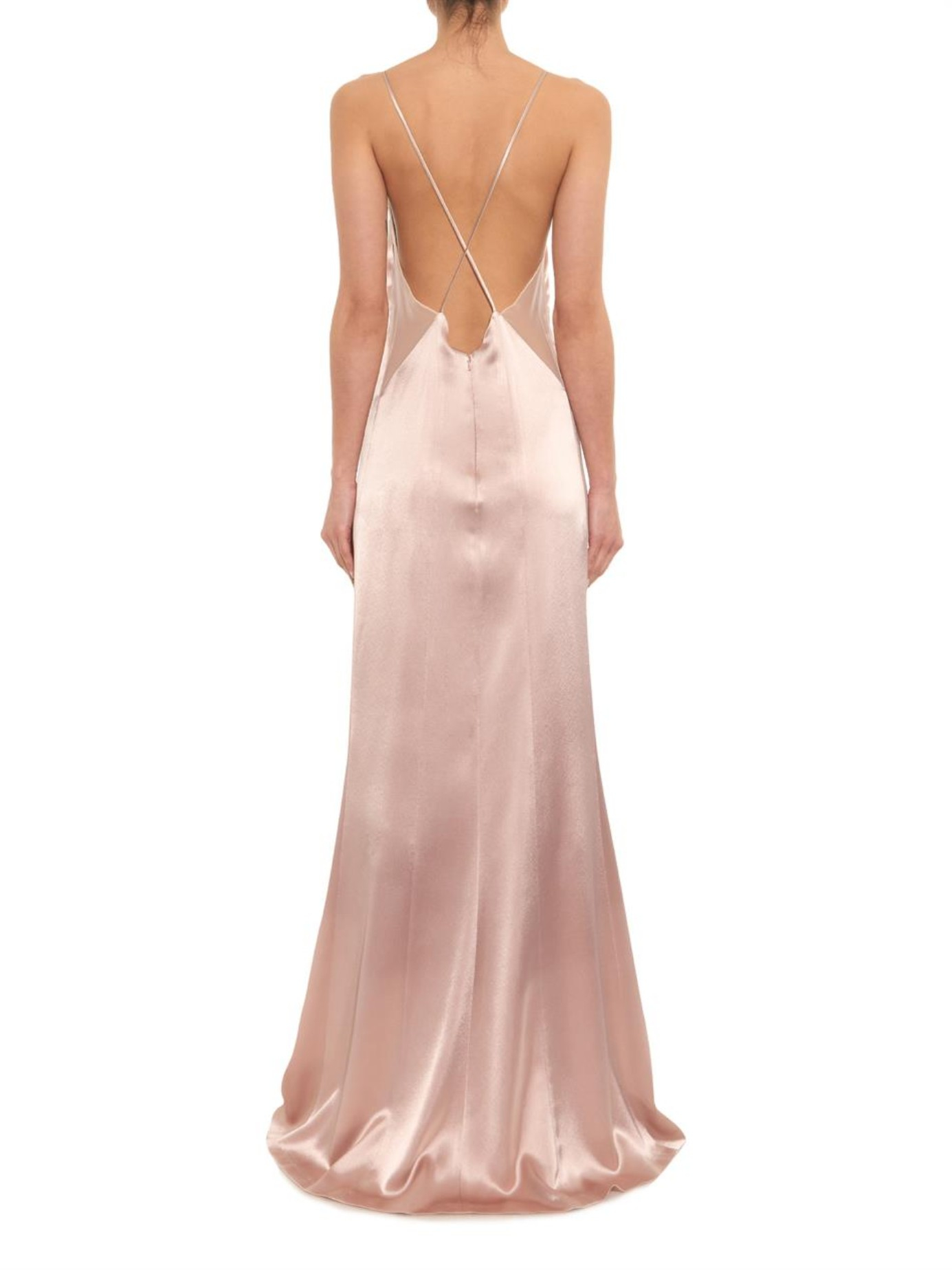 sheer satin dress