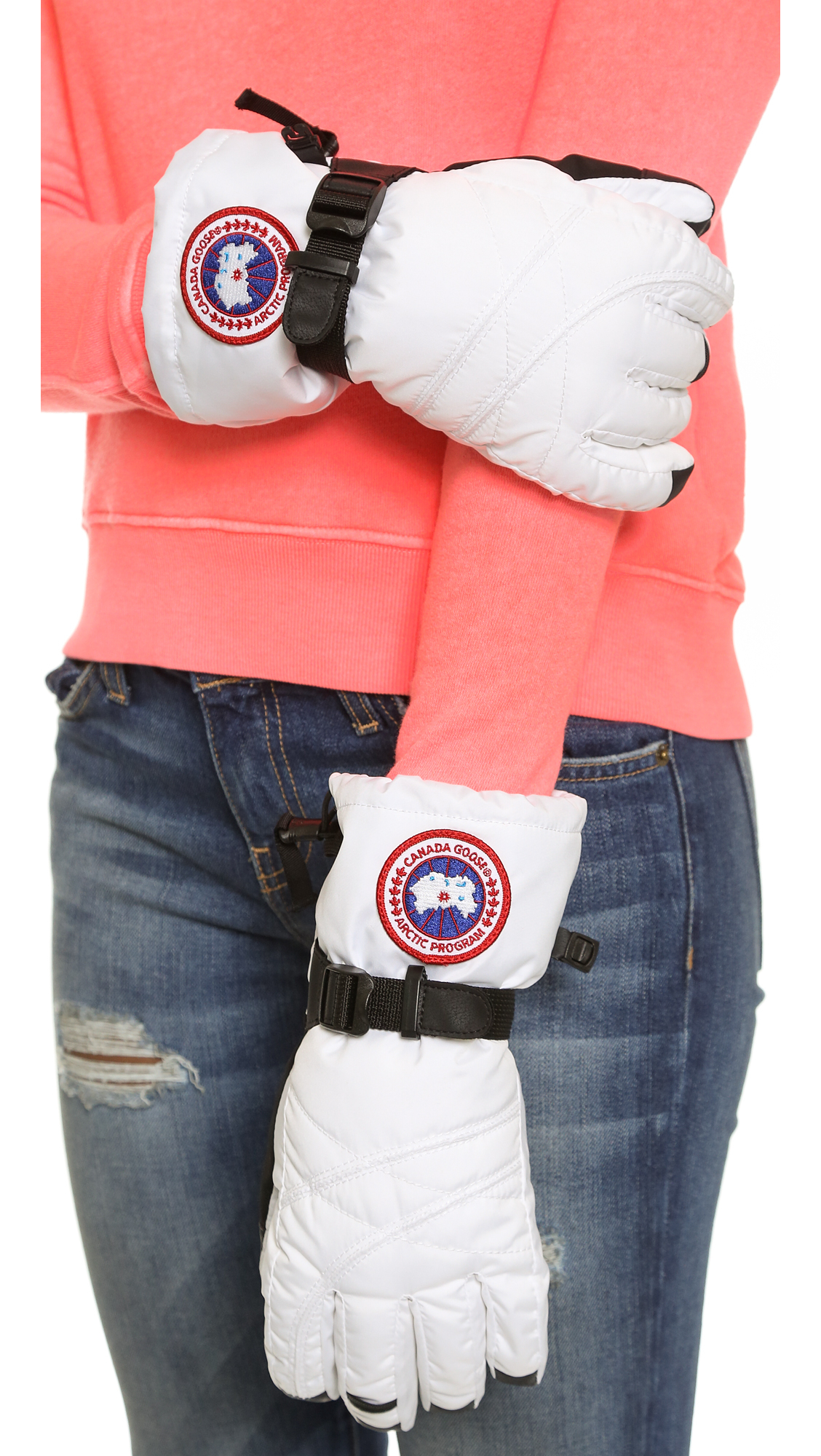 Canada Goose Down Gloves - White in Black - Lyst