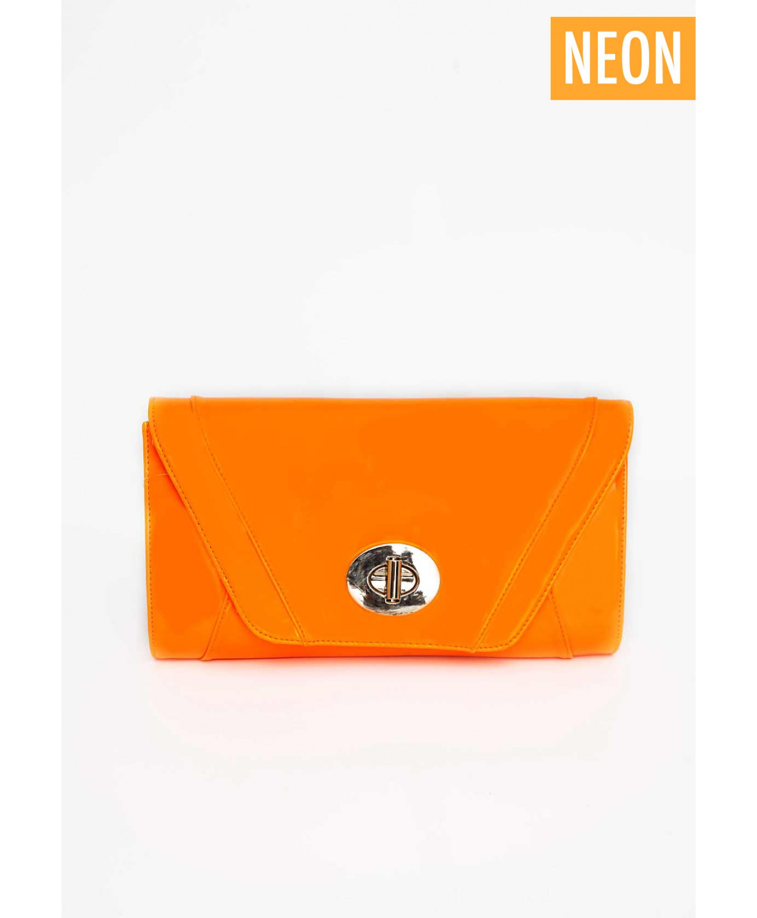 bright orange clutch bag