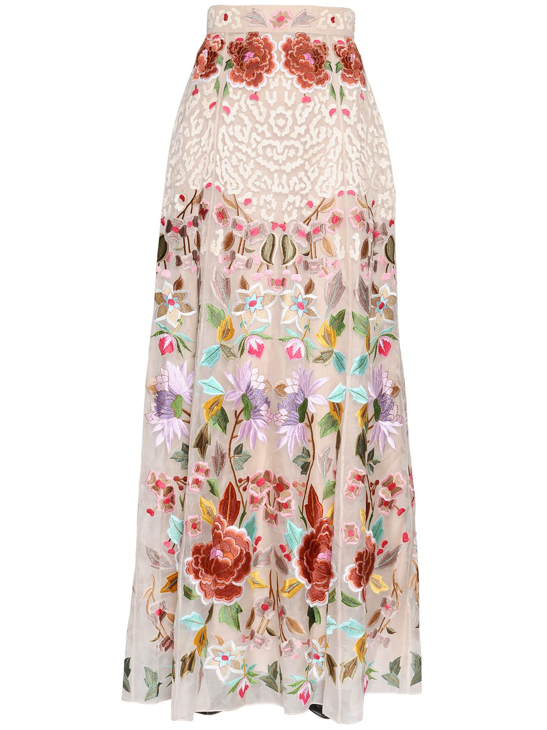 floral embroidered skirt