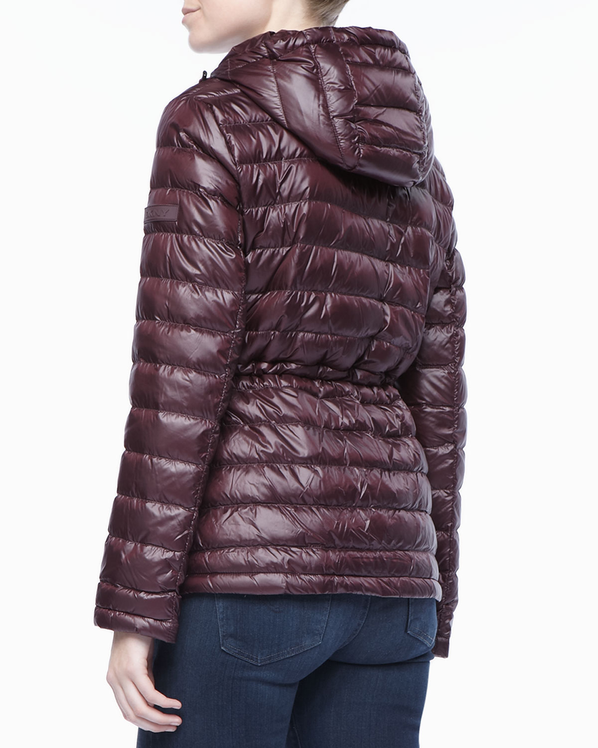 Dkny Hooded Anorak Puffer Jacket With Cinched Waist in Purple (HUNTRESS ...