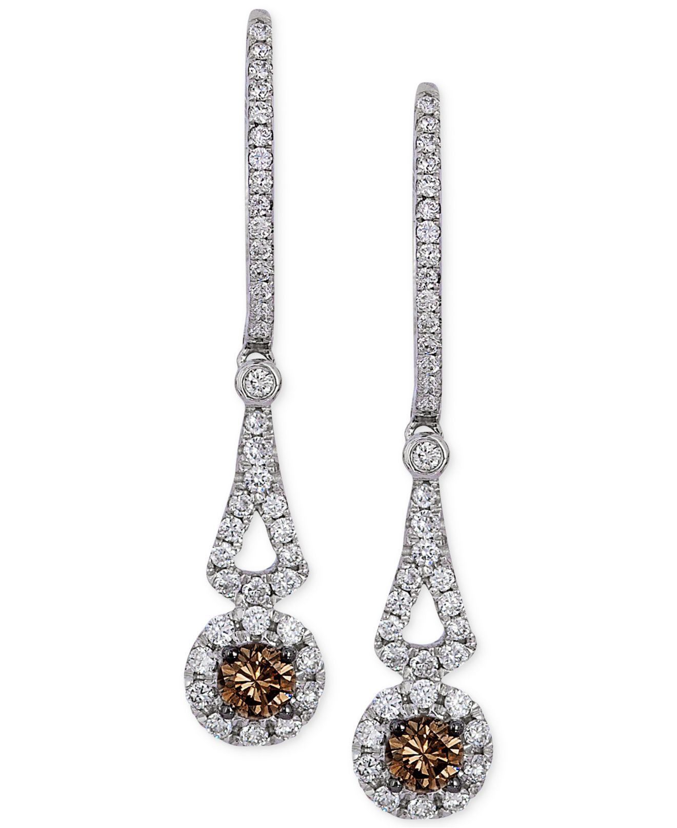 Le vian Chocolatier® Chocolate Diamond And White Diamond Drop Earrings