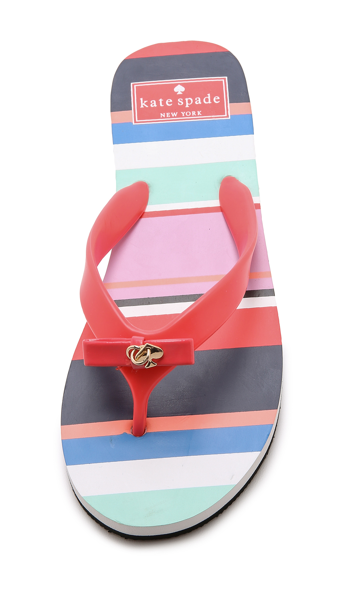 Kate Spade Fifi Flip Flops - Tomato Red/tropical Stripe - Lyst
