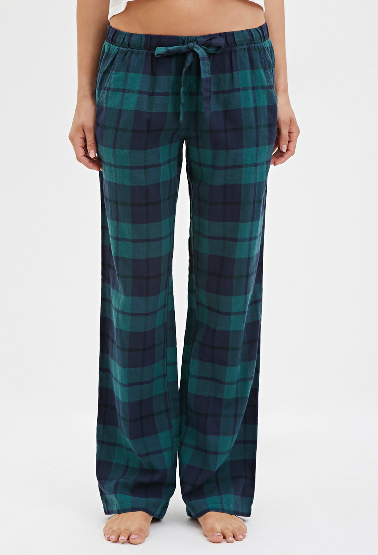 forever-21-classic-plaid-pj-pants-in-green-lyst
