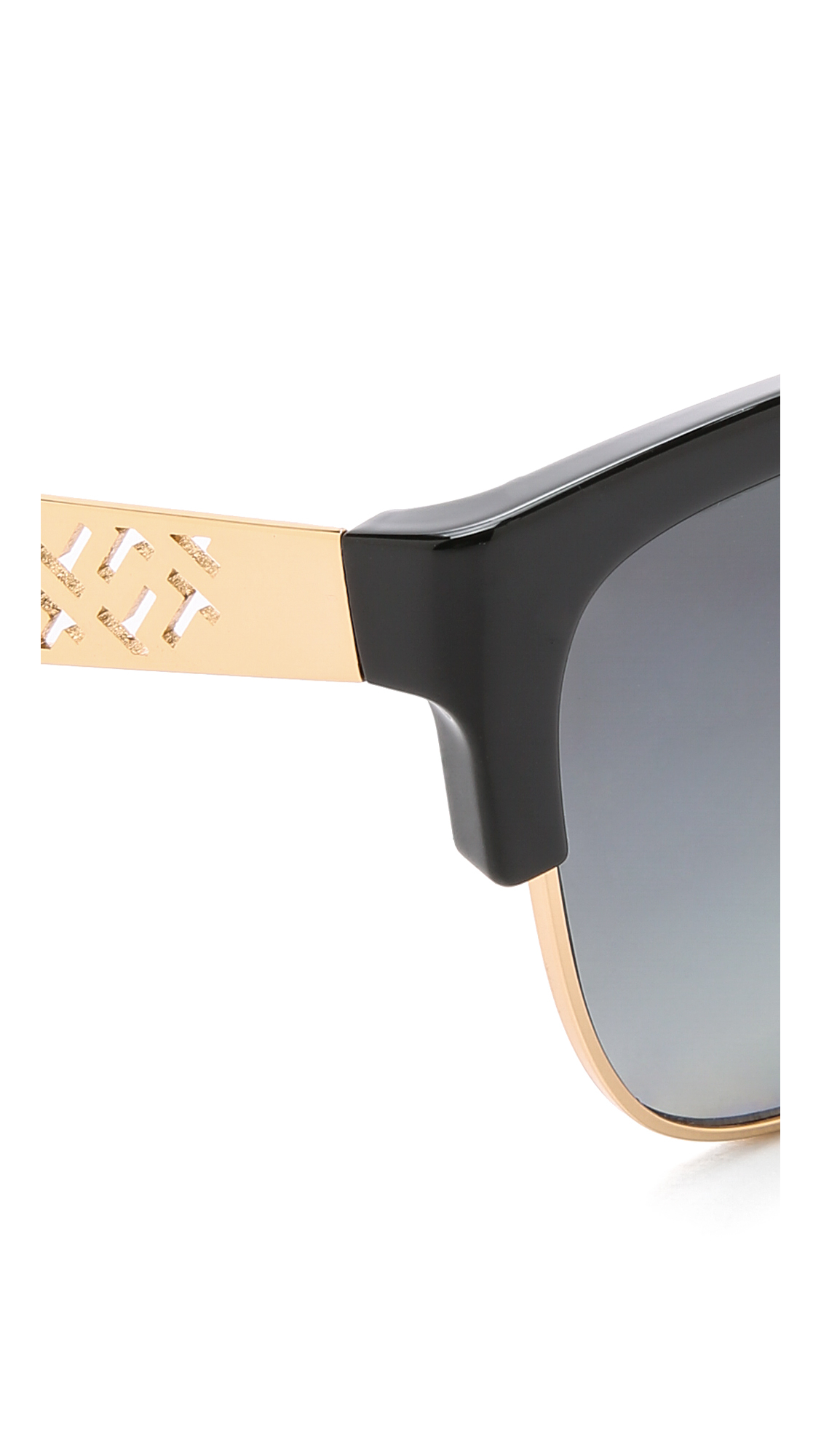 Tory Burch Rimless Bottom Polarized Sunglasses - Black Gold/grey | Lyst