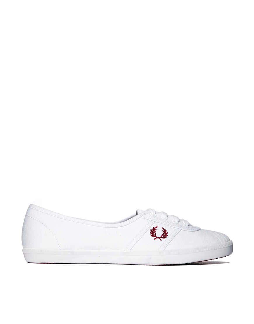 Fred Perry Aubrey Canvas White Trainer - Lyst