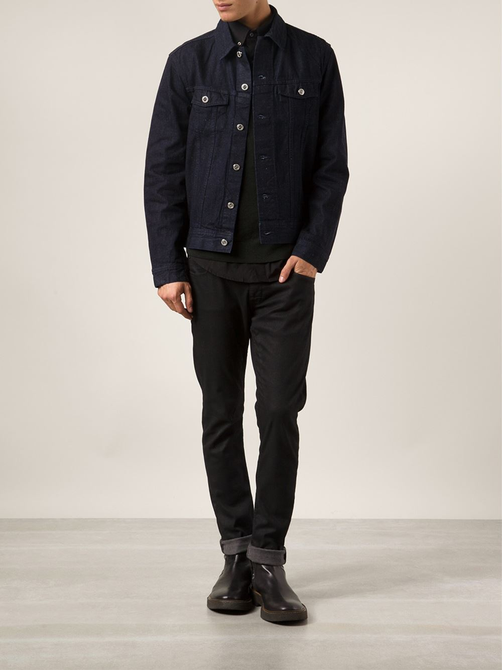 apc black denim jacket
