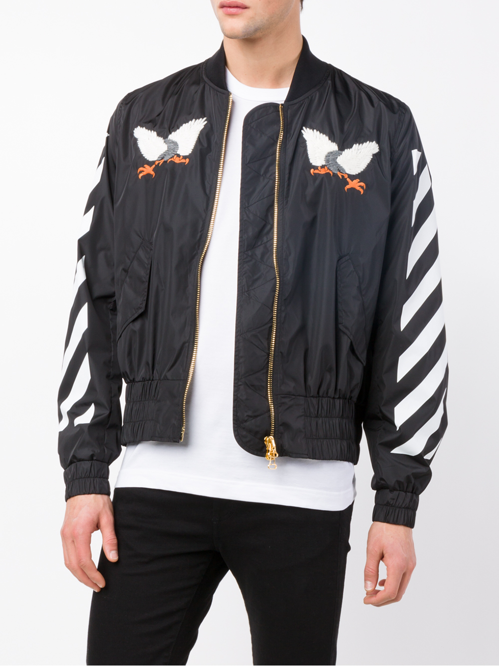 OFF-WHITE C/O VIRGIL ABLOH PRINTED QUILTED PADDED WOOL BOMBER