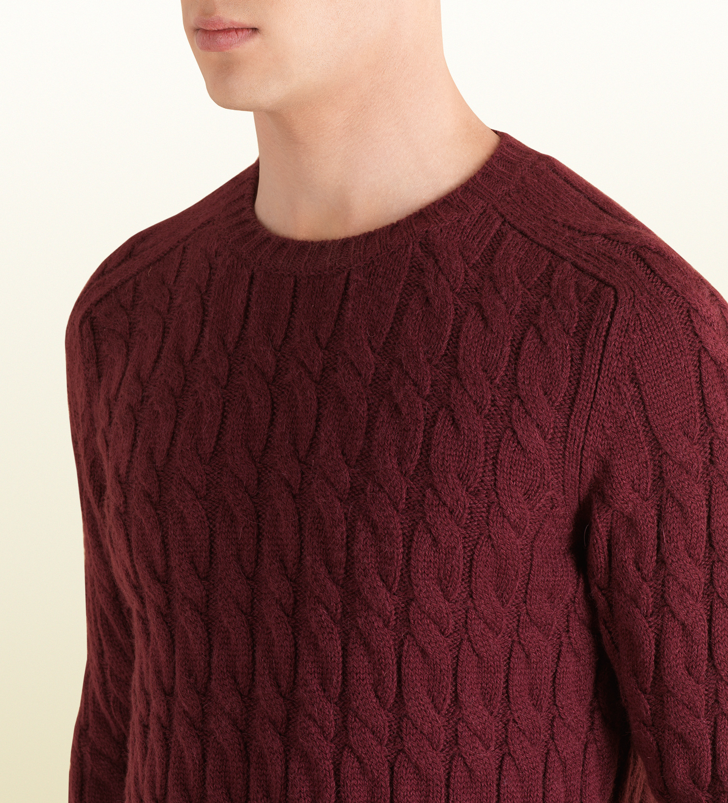 mens red cable knit sweater