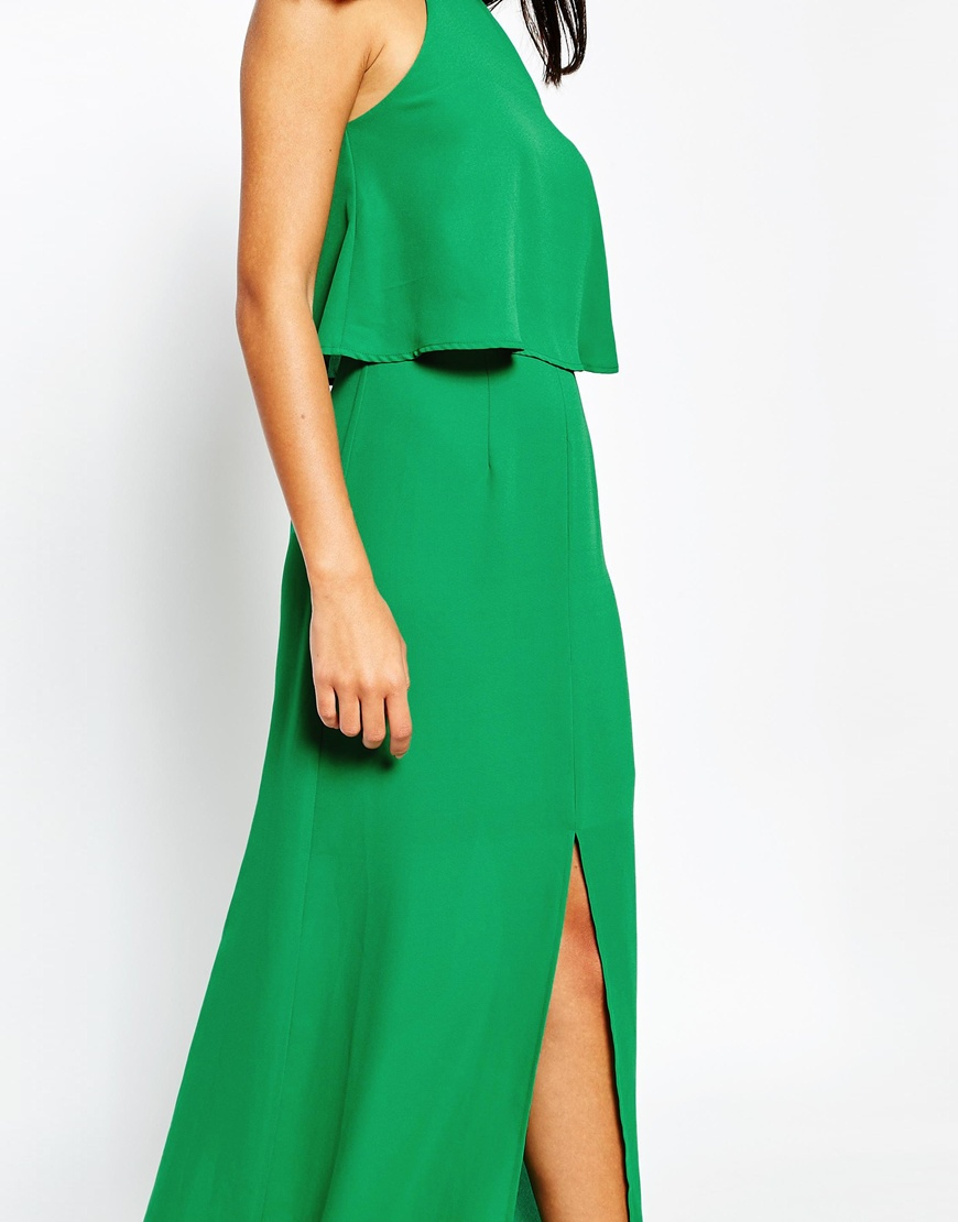 warehouse green maxi dress
