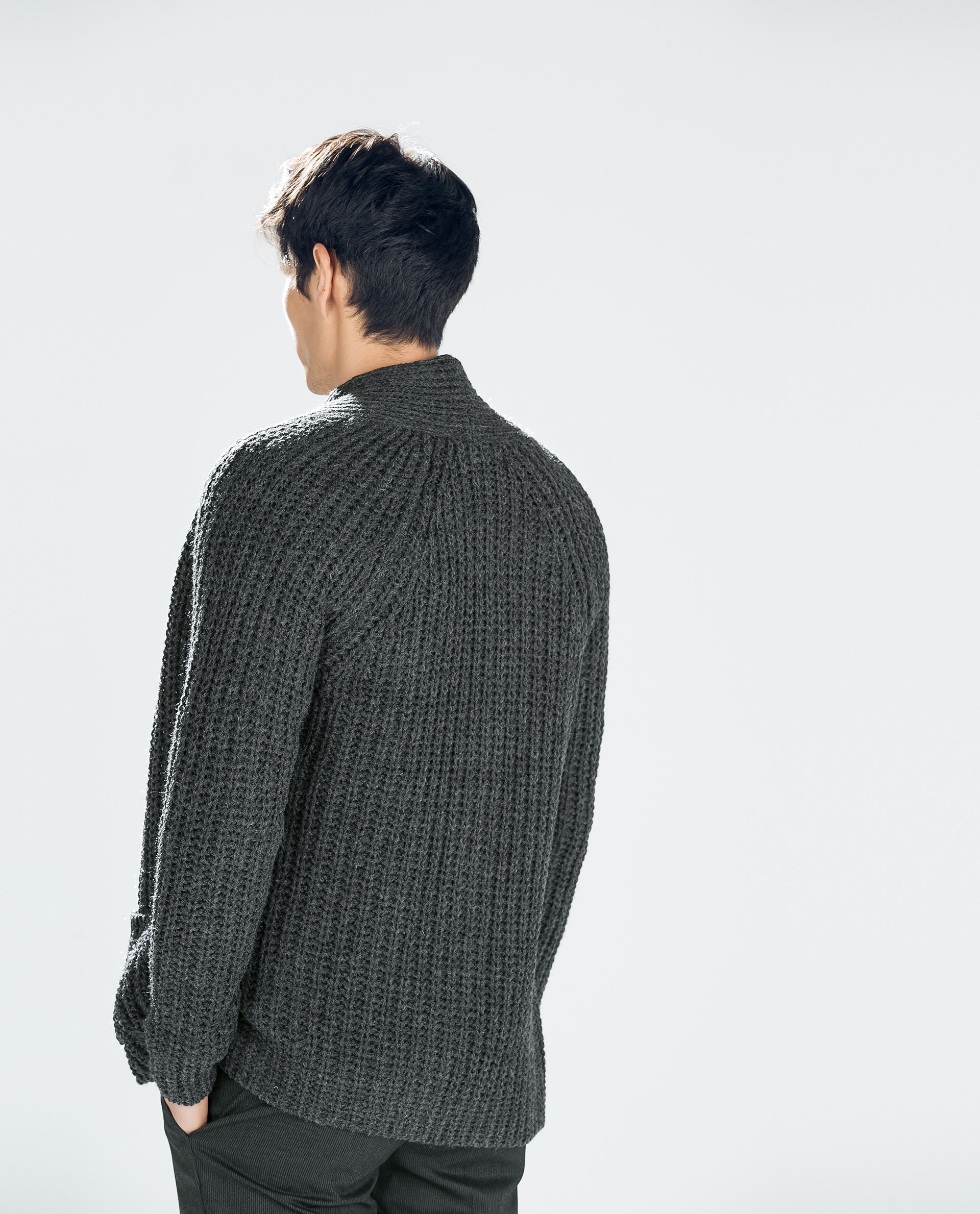 Zara Knit Jacket in Gray for Men (Dark grey) Lyst