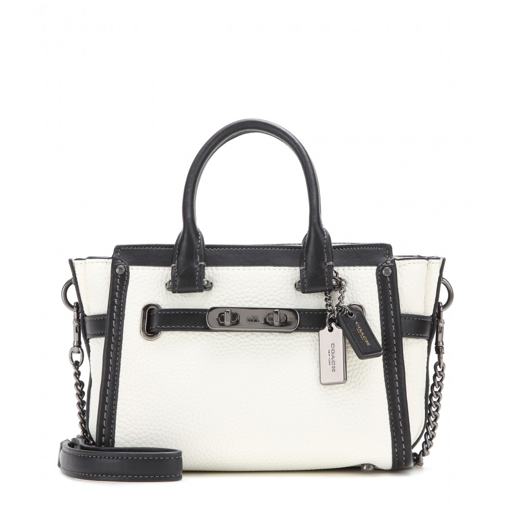 COACH Leather Shoulder Bag in White - Lyst