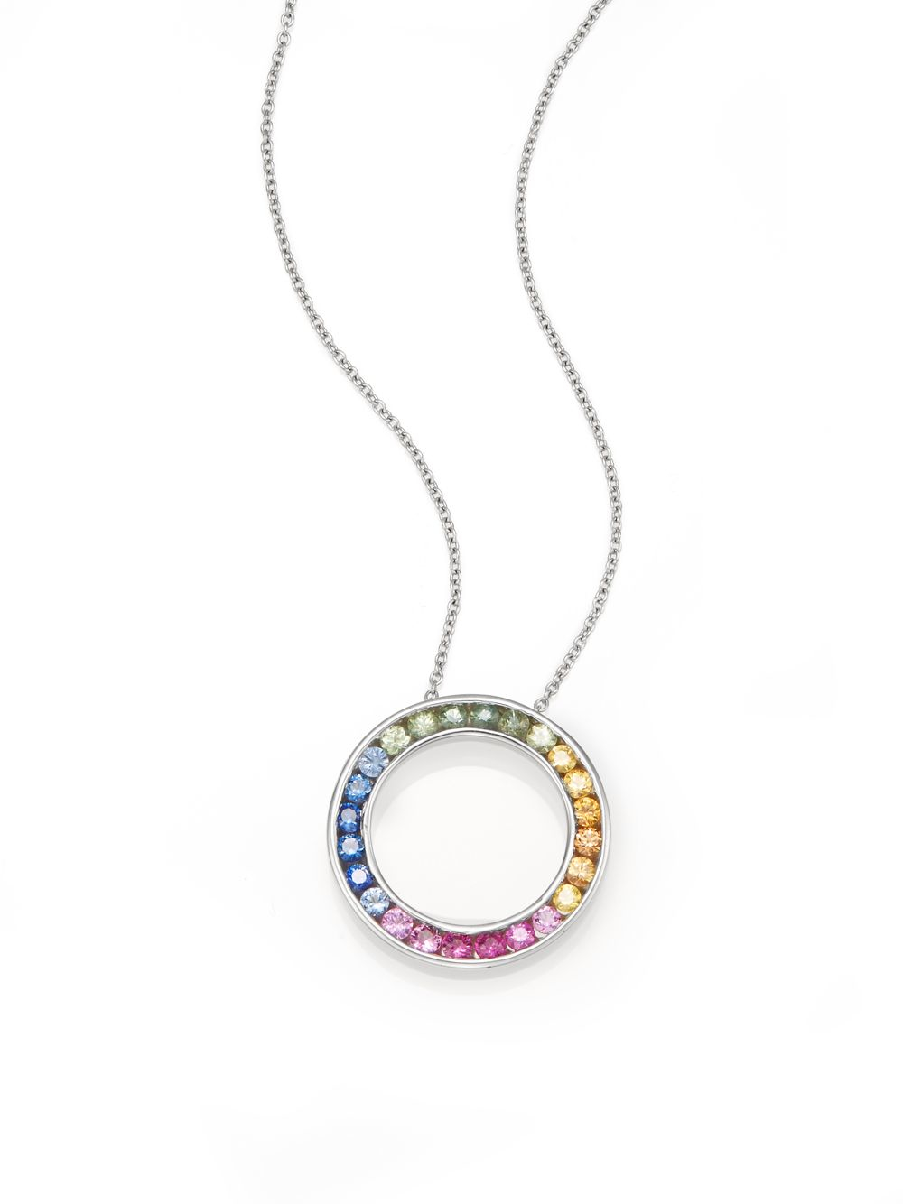 Sapphire circle pendant