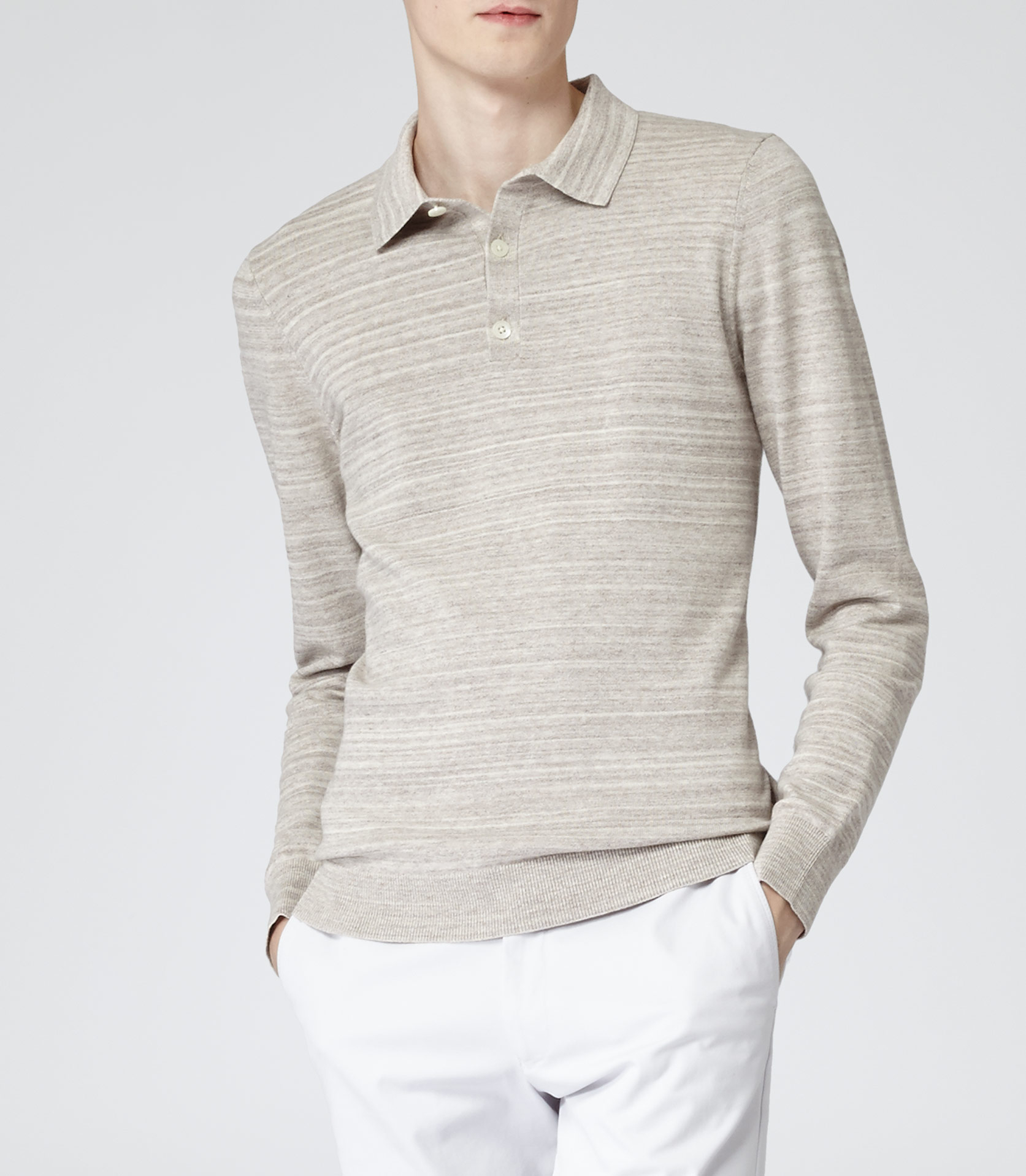 grey knitted polo