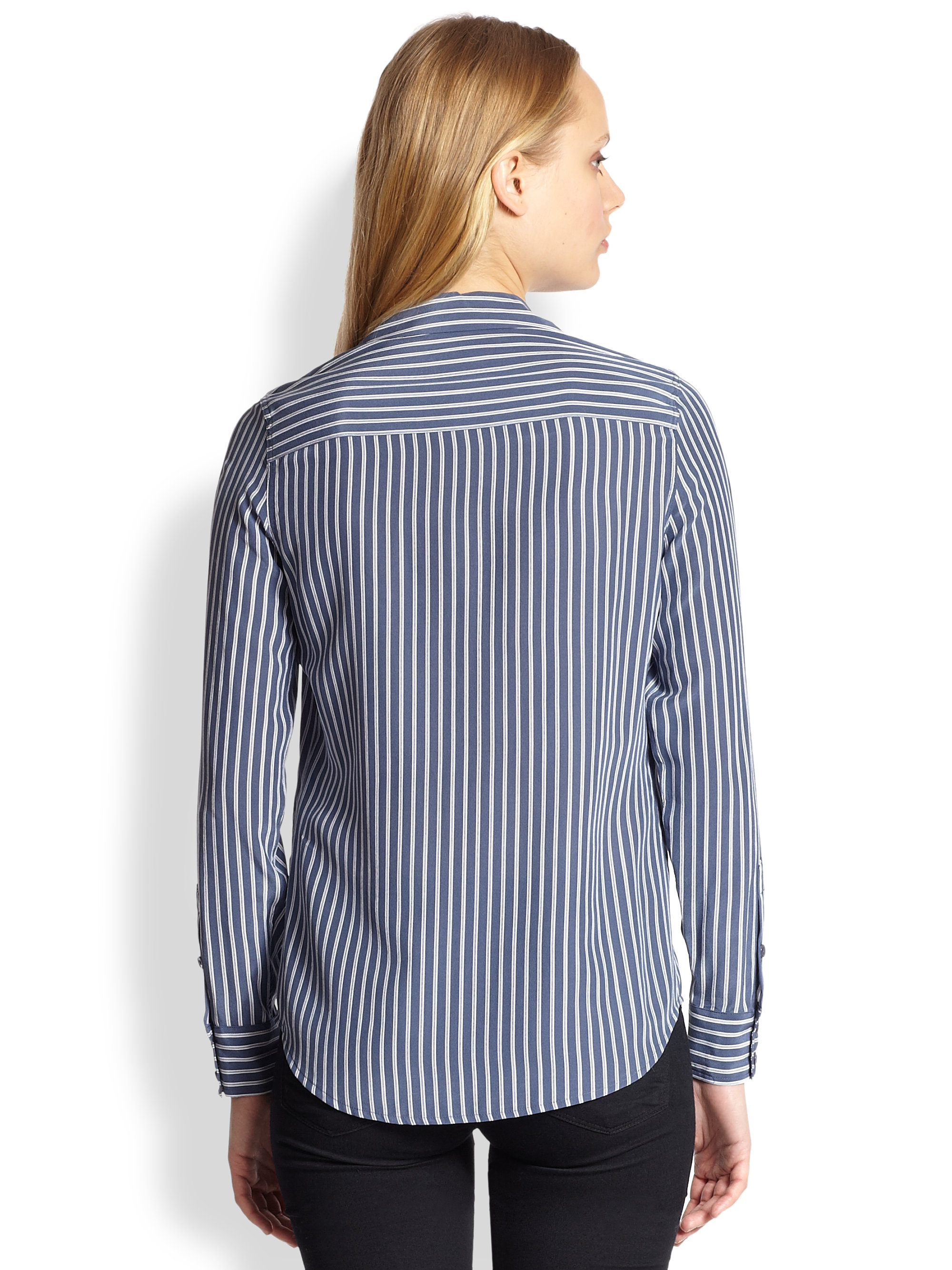 Equipment Adalyn Striped Silk Blouse in 