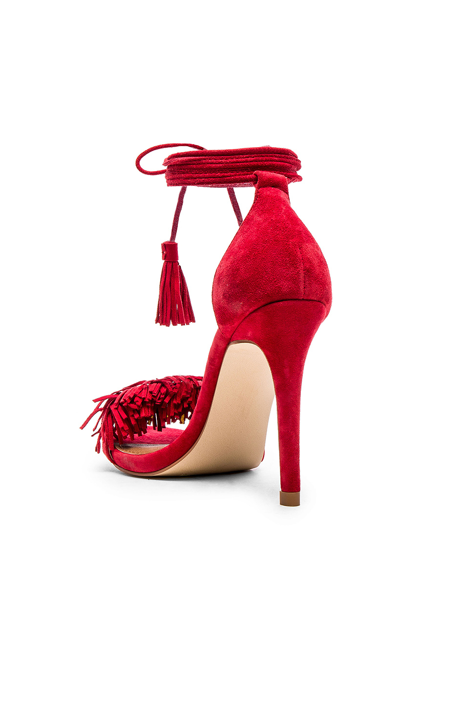 steve madden red fringe heels