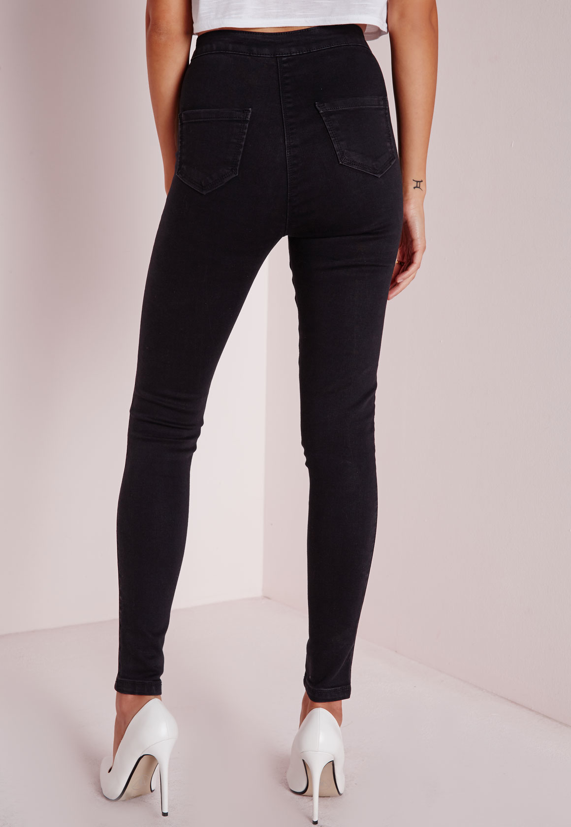 vice high waisted skinny jeans missguided