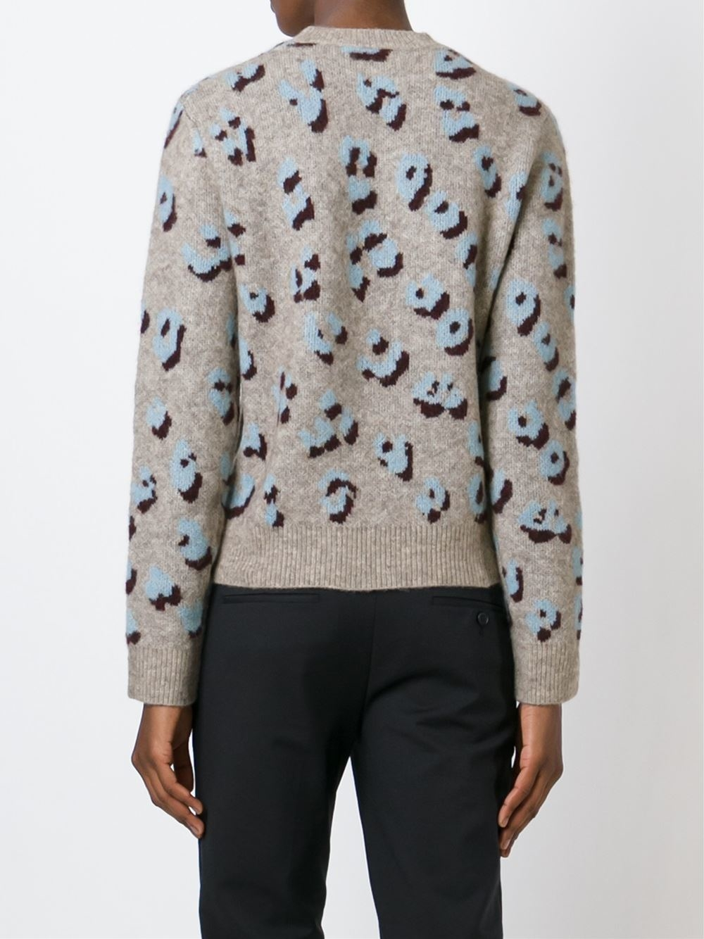 gray leopard print sweater