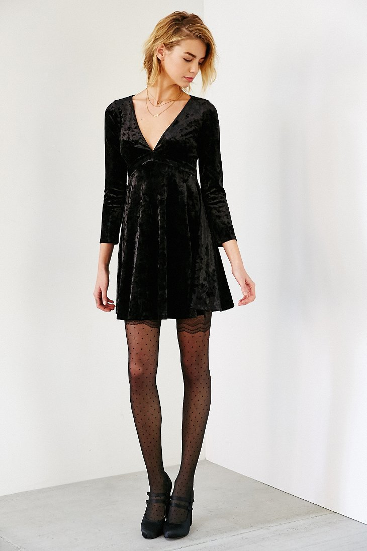 velvet babydoll dress womens