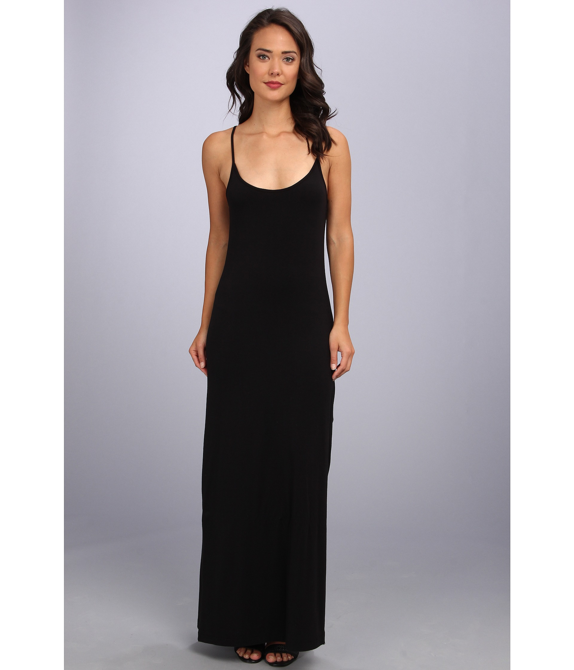 black cami maxi dress