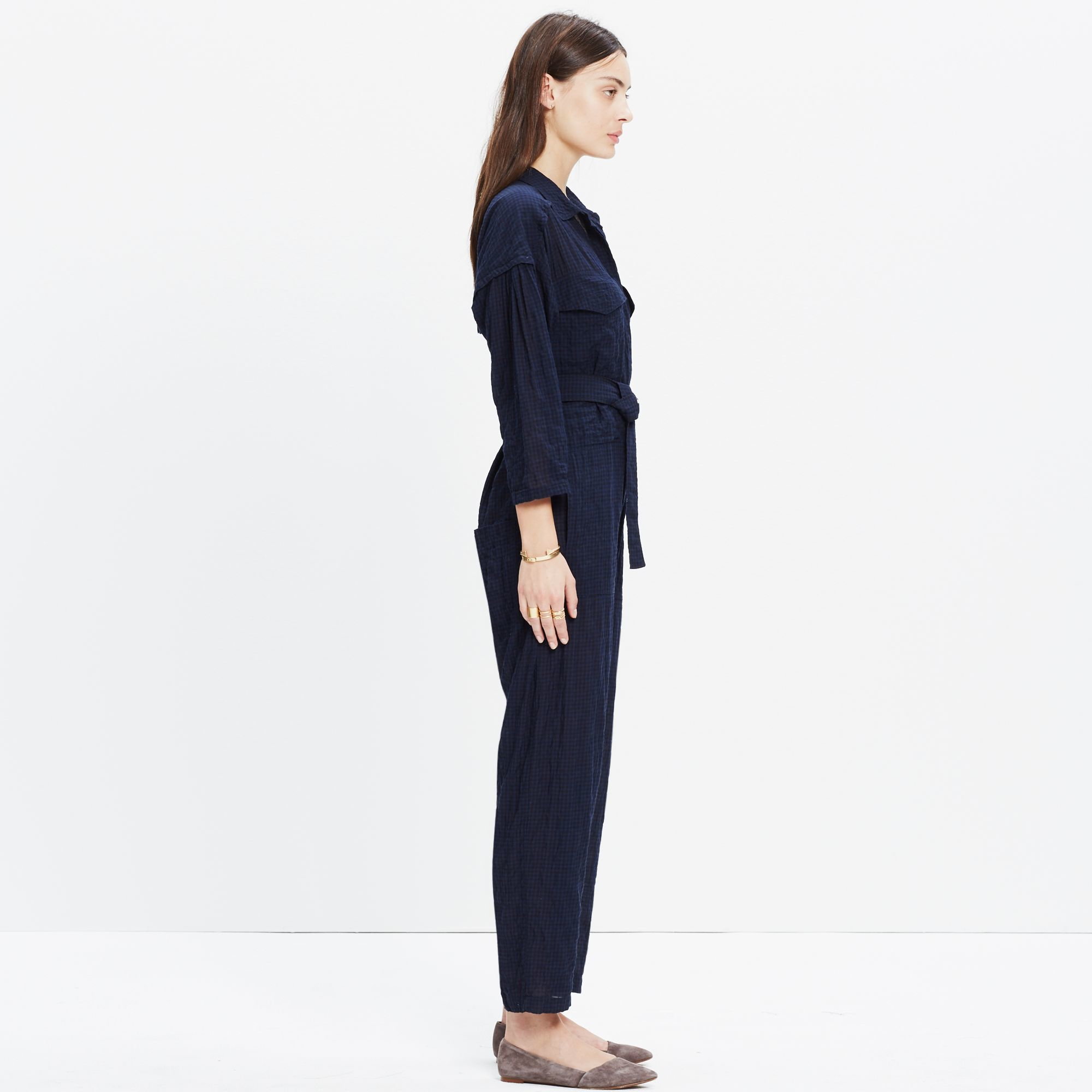 madewell blue jumpsuit