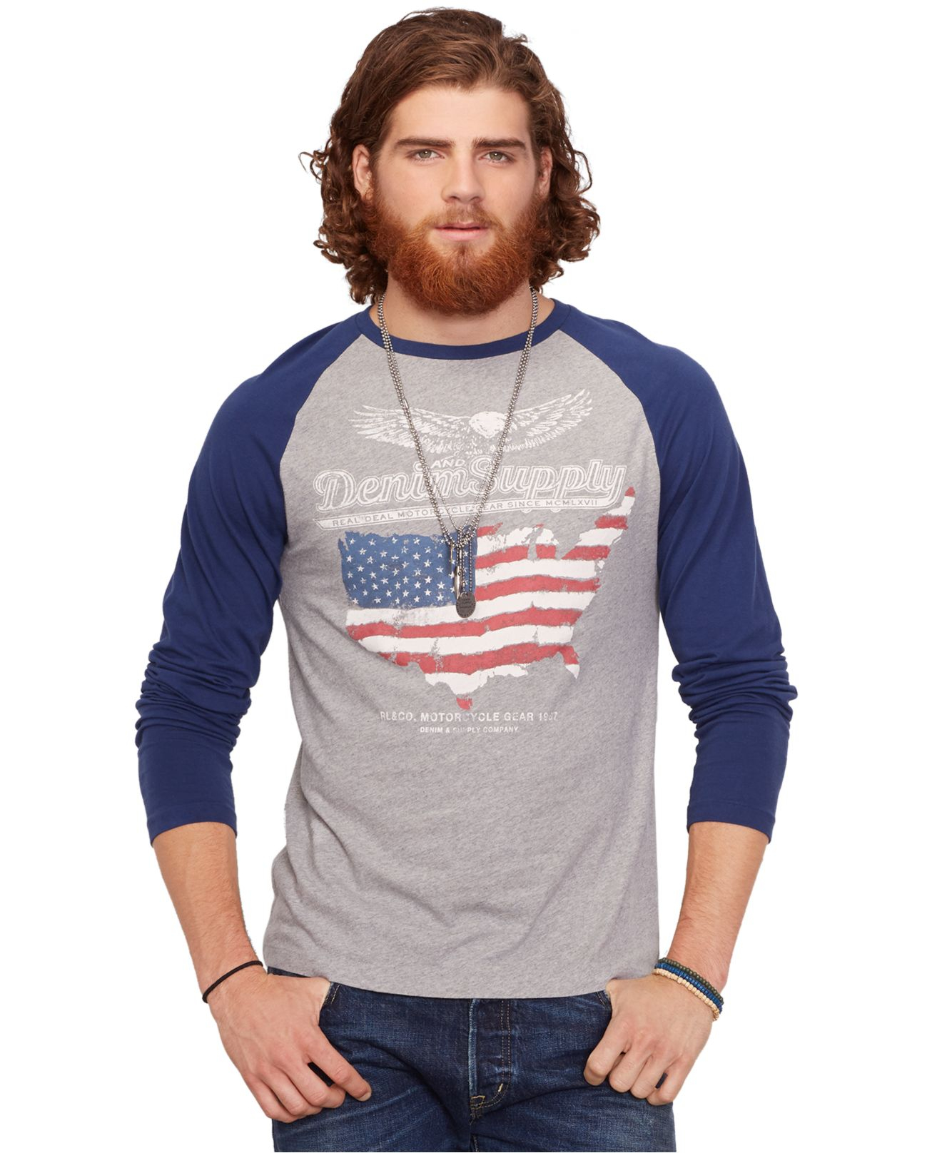 Download Denim & Supply Ralph Lauren Americana Baseball T-Shirt in ...