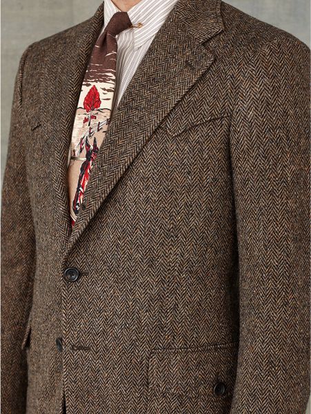 Rrl Wool Herringbone Sport Coat in Brown for Men (brown multi) | Lyst