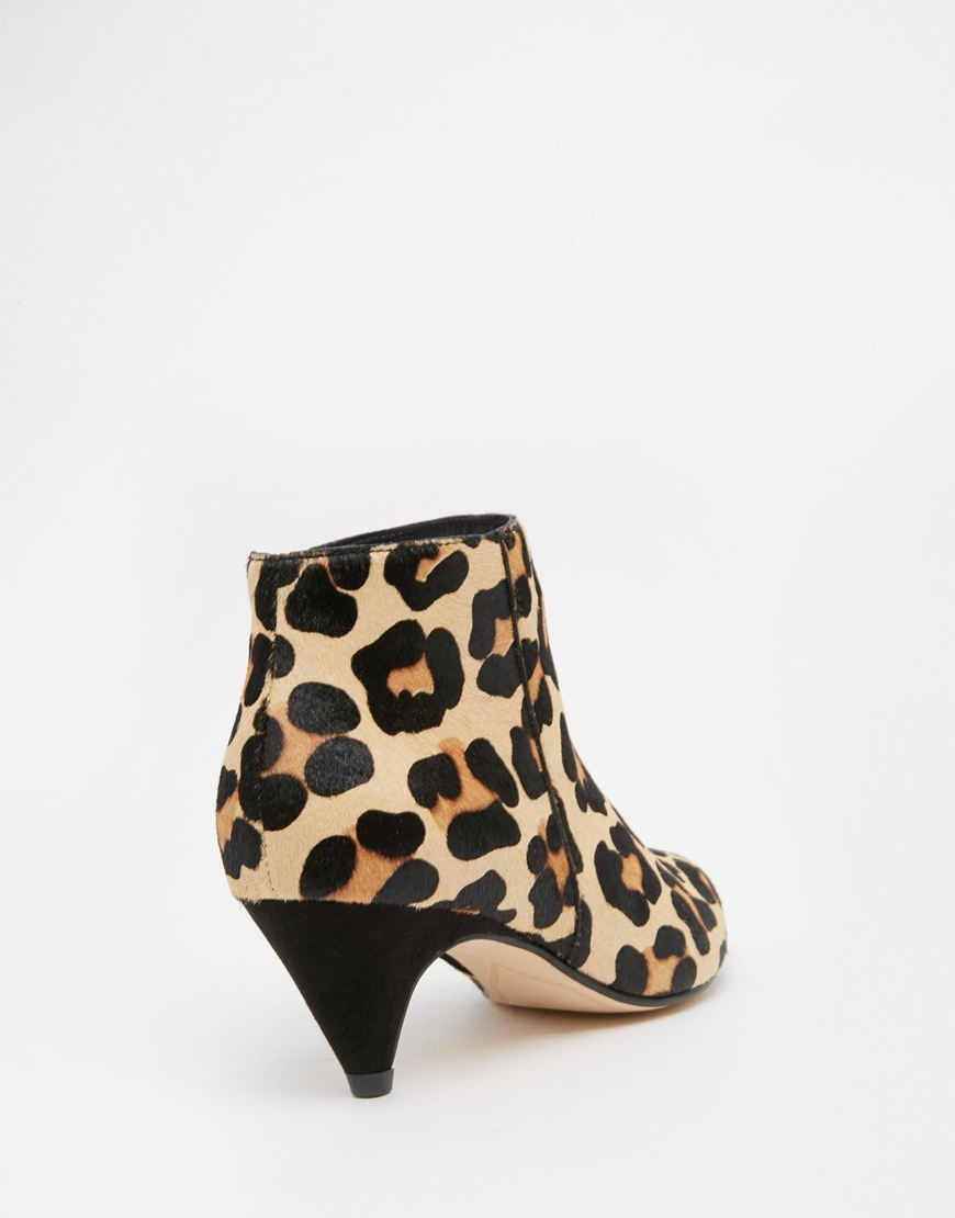 Dune Ophelia Animal Print Pony Effect Kitten Heel Ankle Boots in Leopard  (Brown) - Lyst