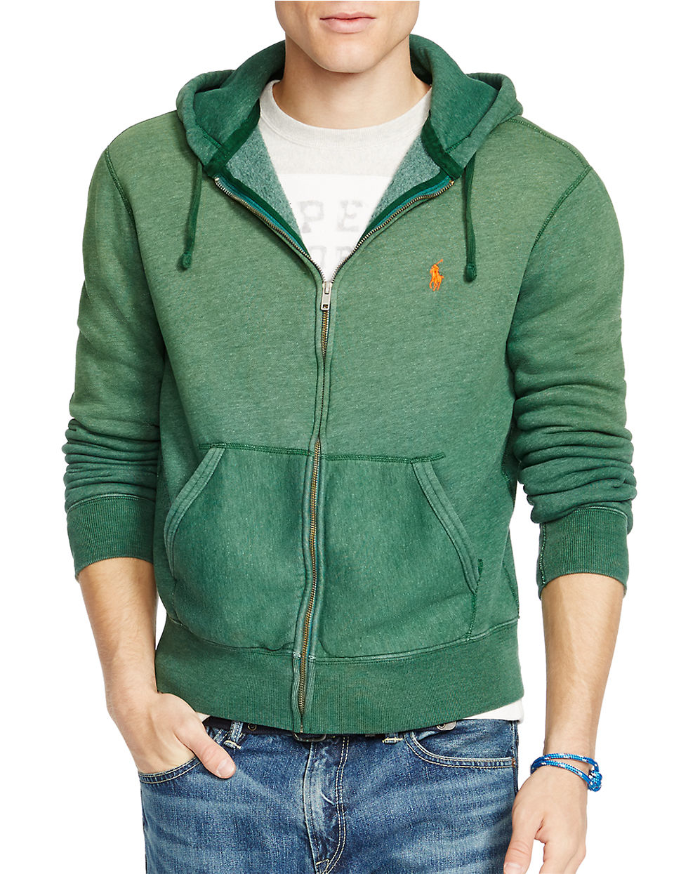 Polo Ralph Lauren Full-zip Fleece Hoodie in Green for Men - Lyst
