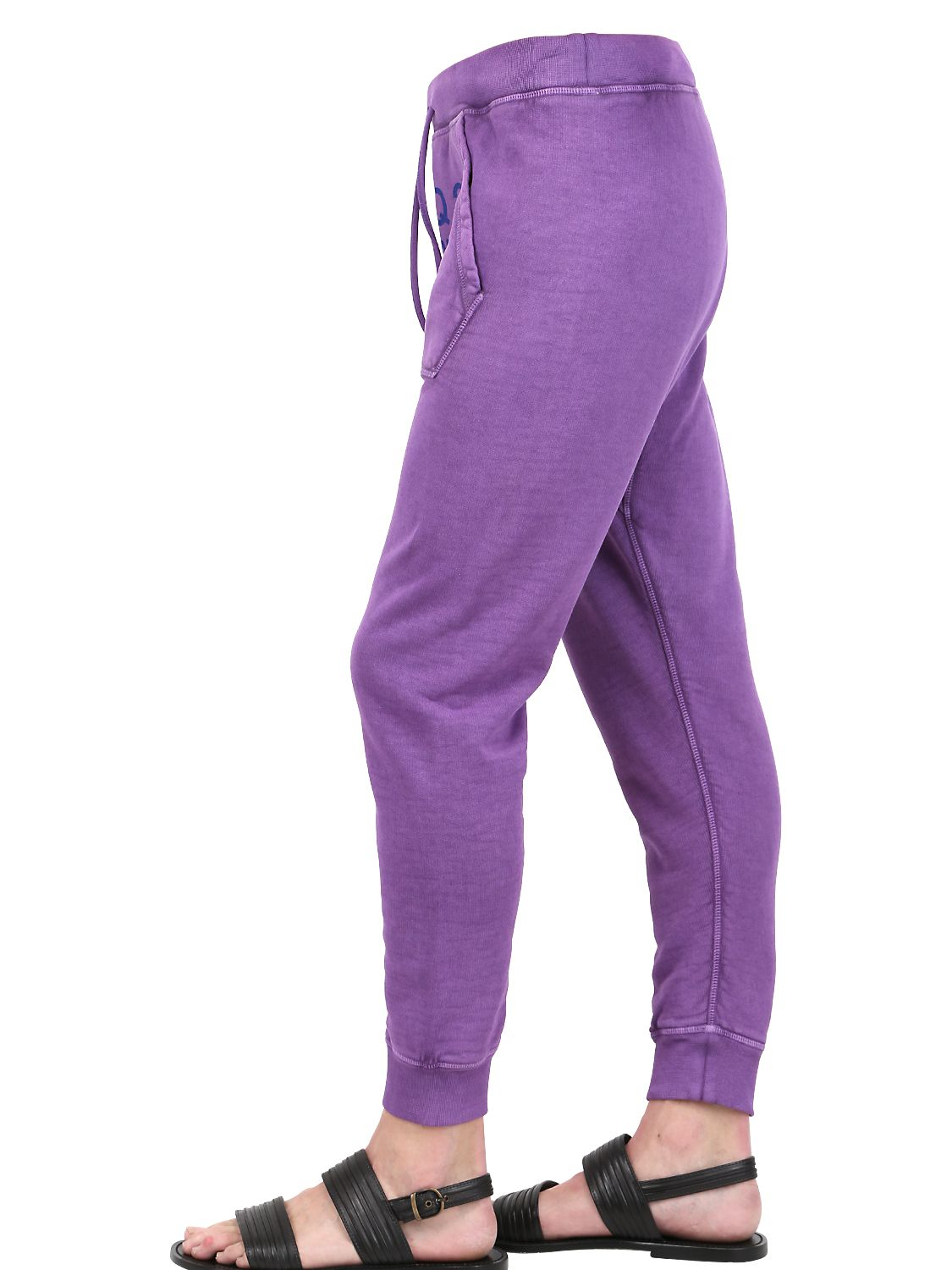DSquared² Cotton Fleece Jogging Trousers in Violet (Purple) for Men - Lyst