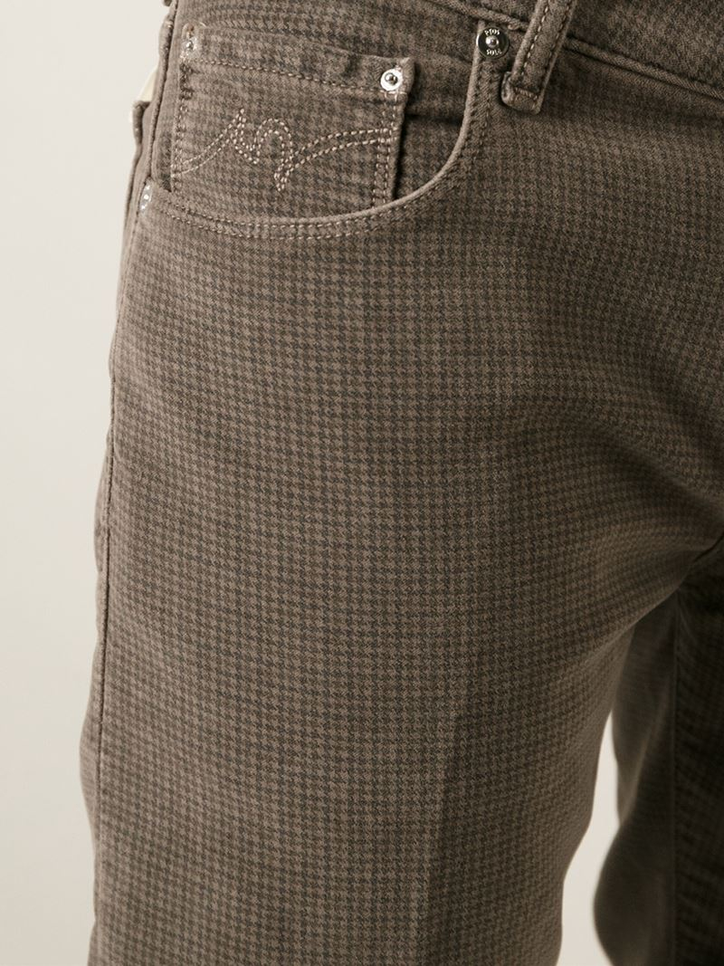 Pt05 Houndstooth Trousers in Brown for Men - Lyst