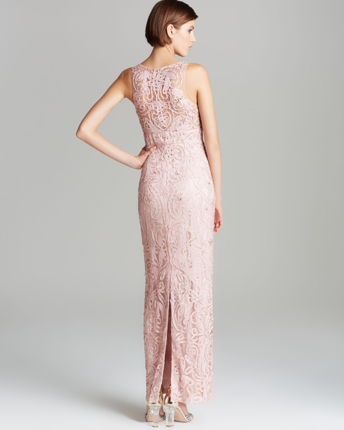 Lyst - Sue Wong V Neck Gown - Sleeveless in Pink
