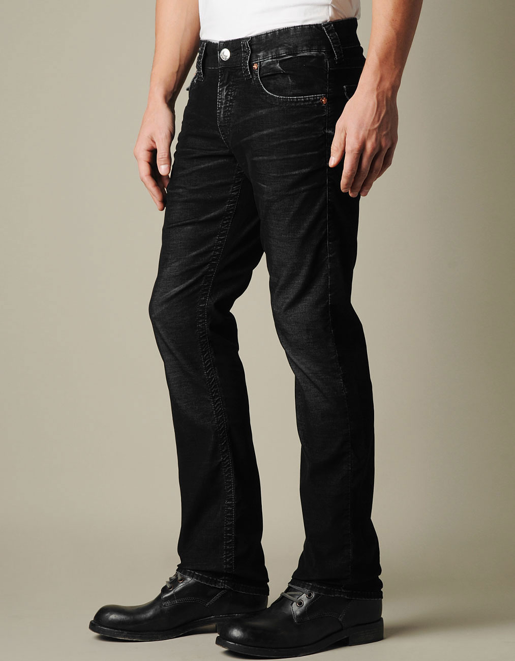 true religion black corduroy pants