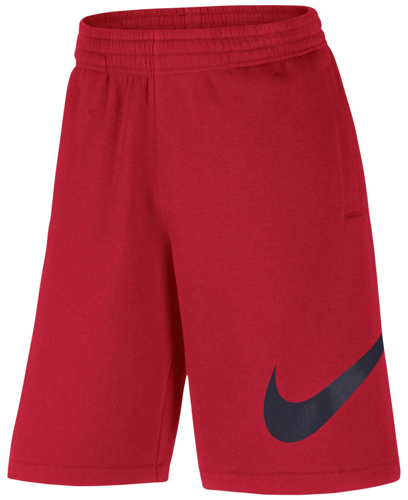 red nike fleece shorts