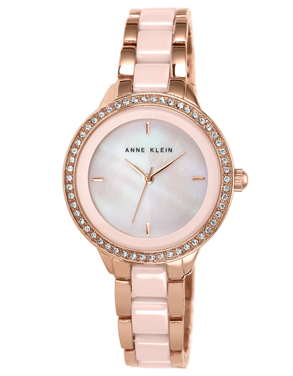 Anne Klein Ladies Twotone Crystalaccented Watch in Pink (BLUSH) | Lyst