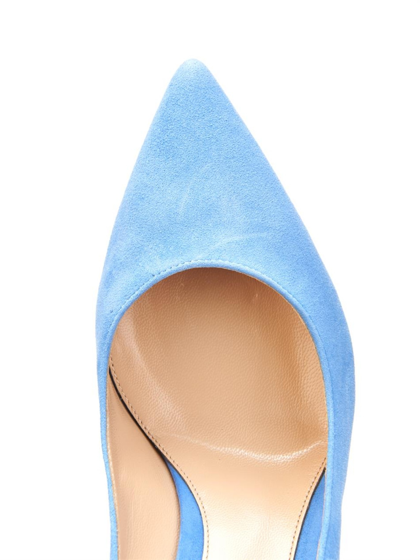 Gianvito Rossi Business Point-Toe Suede Pumps in Light Blue (Blue) - Lyst