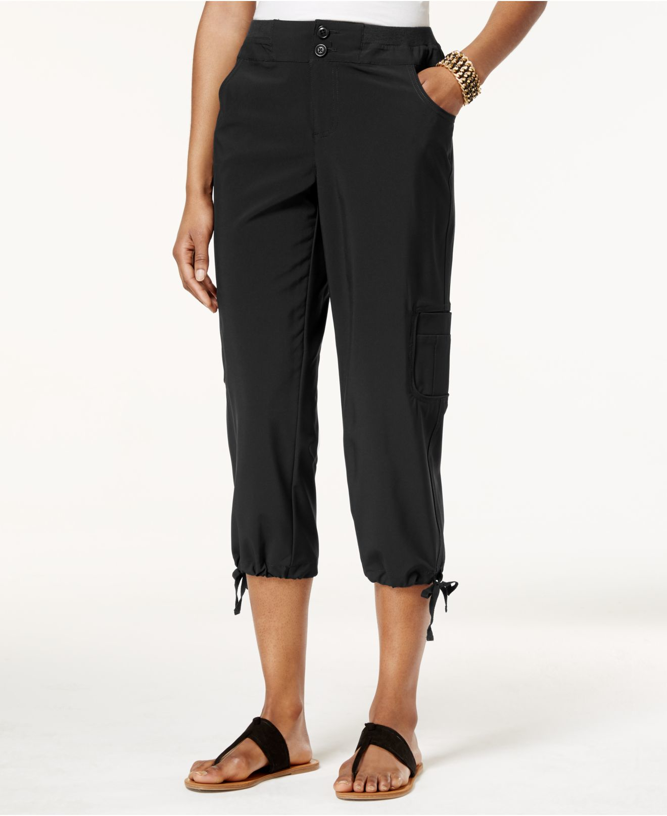 Style & Co. Synthetic Cargo Capri Pants, Only At Macy's in Black - Lyst