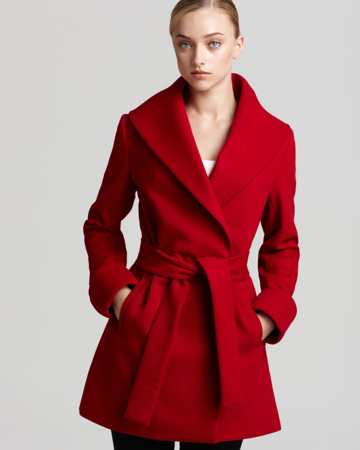 wrap coat red