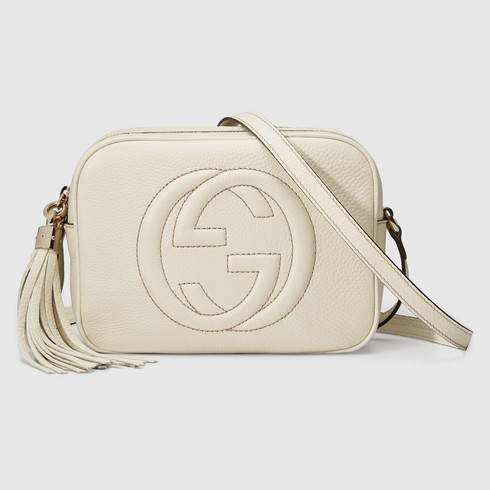 Gucci Soho Leather Disco Bag in White 
