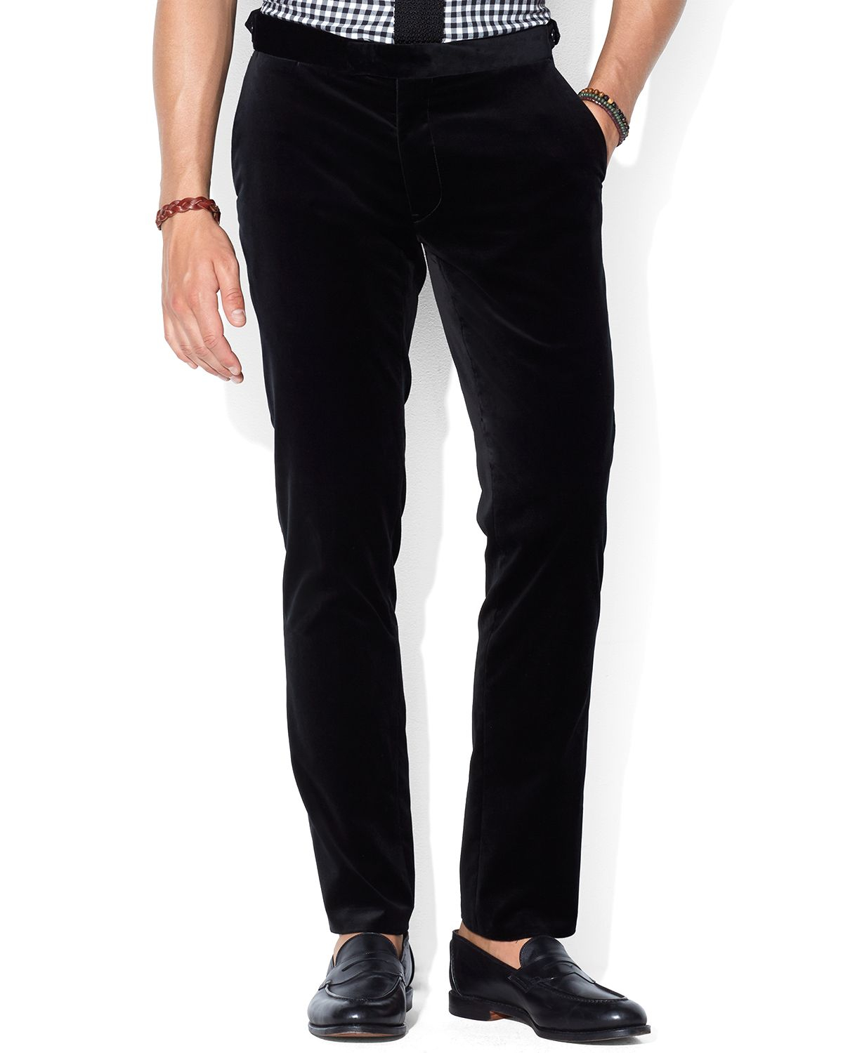 Lyst - Ralph lauren Polo Slim-Fit Hudson Velvet Pants in Black for Men