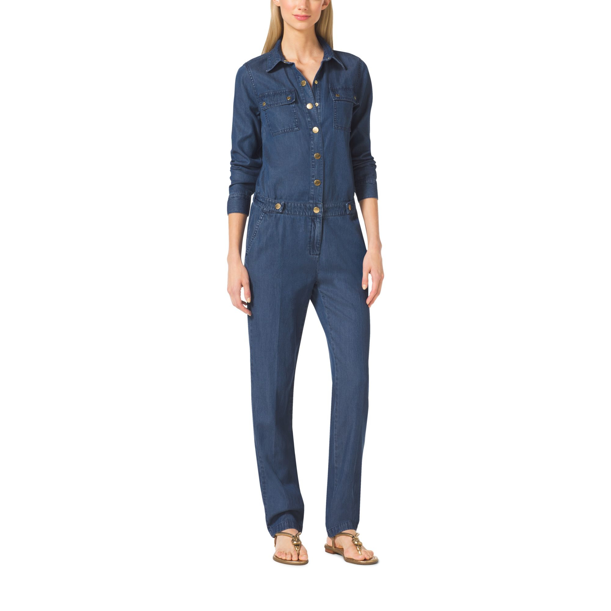 michael kors denim jumpsuit womens