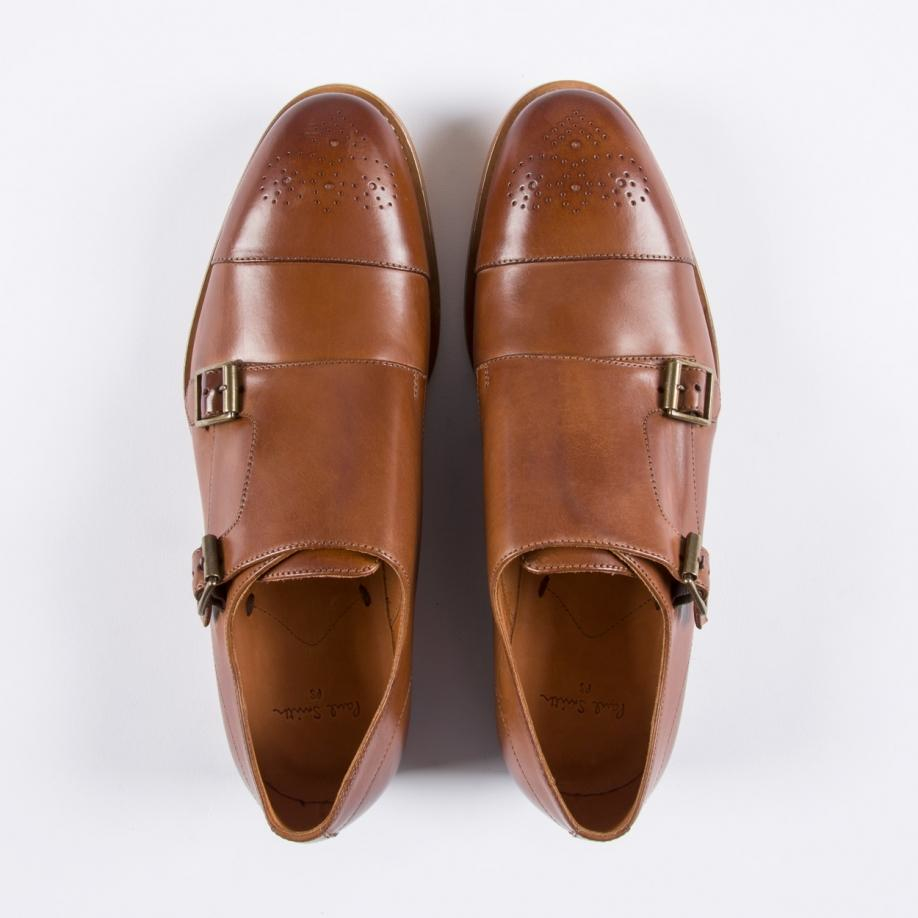 Lyst - Paul Smith Men's Tan Leather 'atkins' Monk-strap Shoes in Brown ...