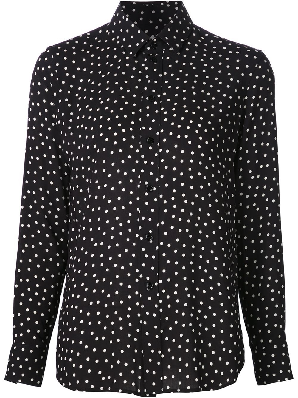 black polka dot dress shirt