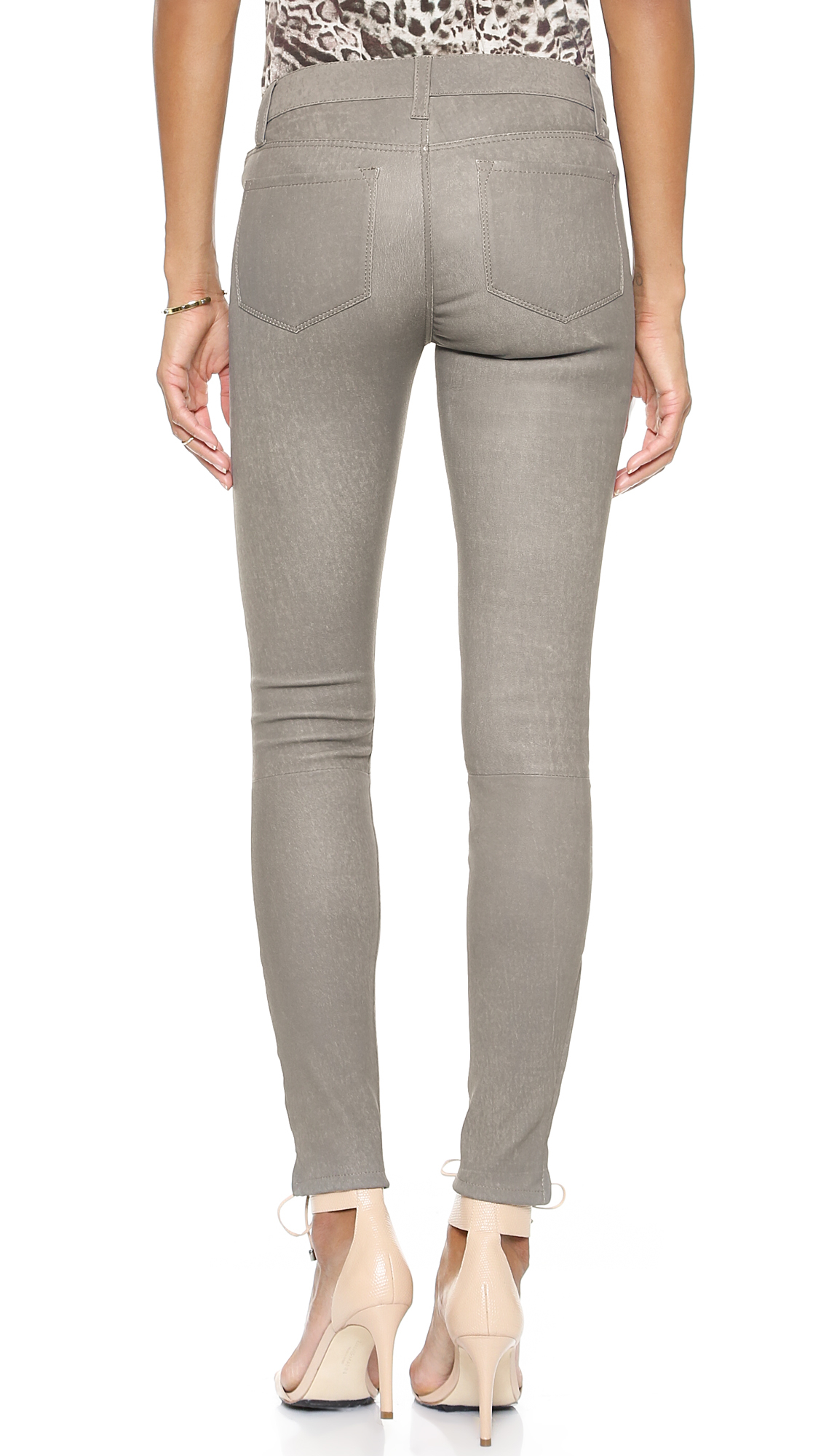 J Brand L8001 Leather Pants - Grey in | Lyst Canada