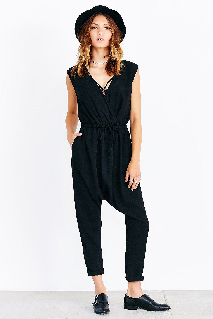 black drop crotch jumpsuit
