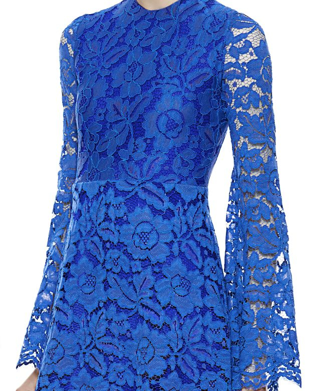 Alexis Bell Sleeve Lace Dress: Cobalt ...