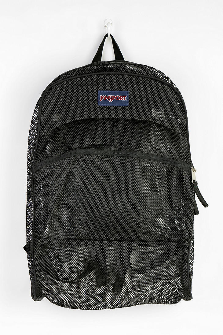 jansport black mesh backpack