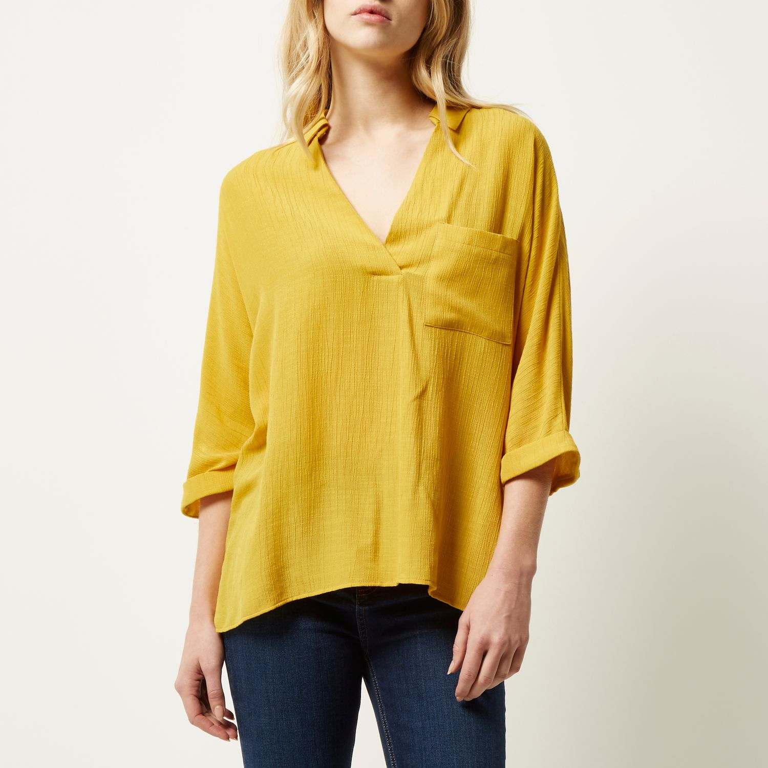 river island yellow blouse