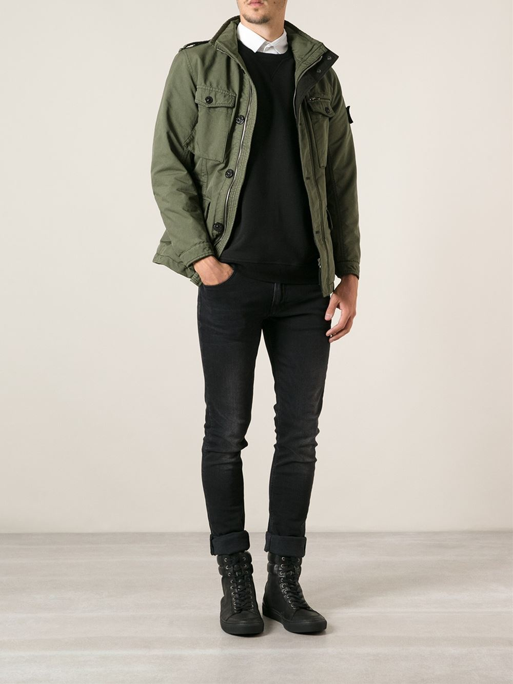 Stone Island Military Jacket in Green for Men | Lyst UK