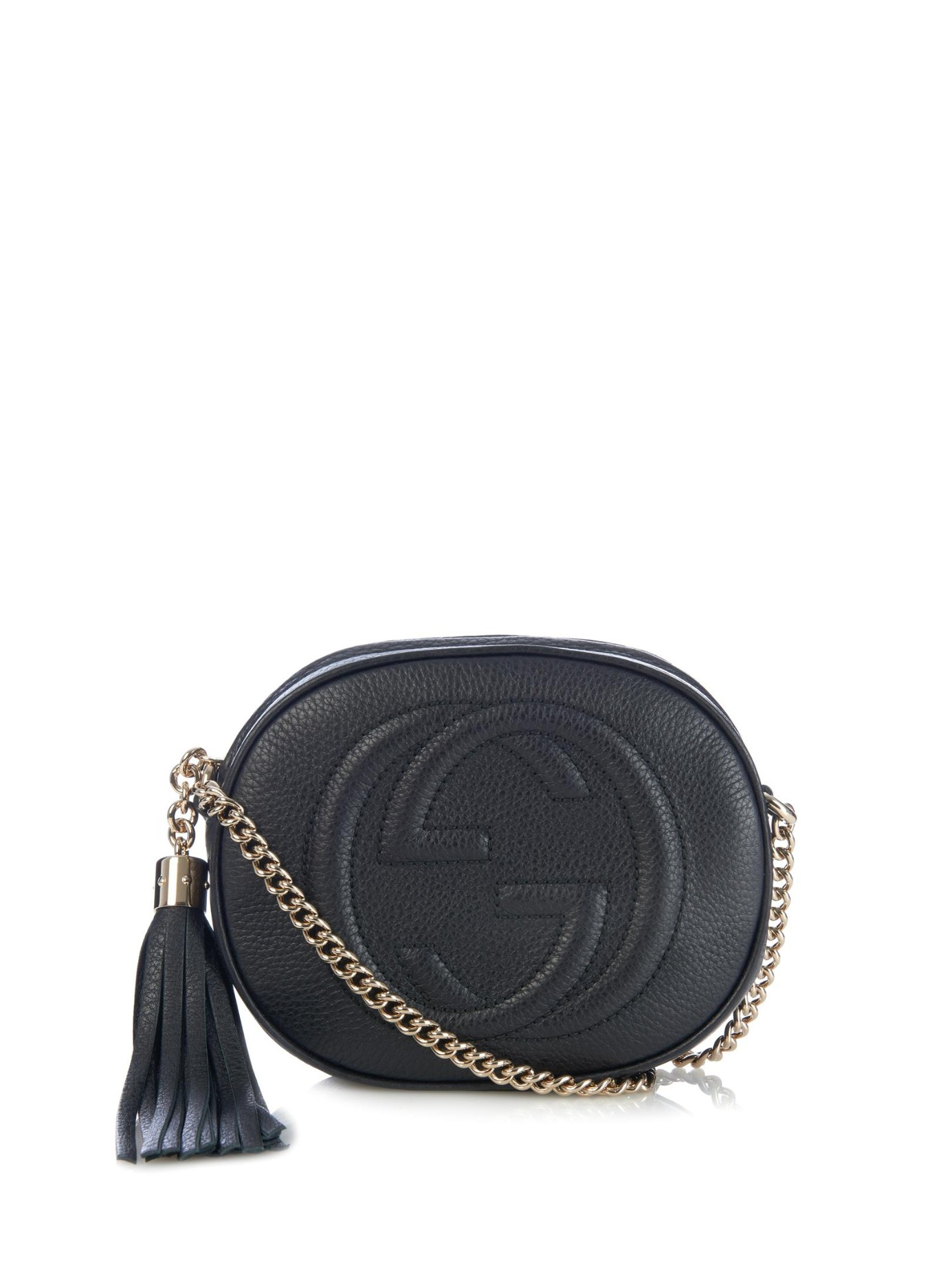 Gucci Mini Soho Chain-Strap Cross-Body Bag in Black | Lyst